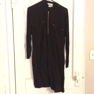 Black silk like dress